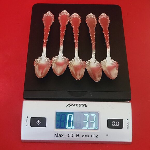 Simeon L & George H Rogers Co Nickel Silver Jam Preserve Spoon Lot of 5 - Picture 11 of 12